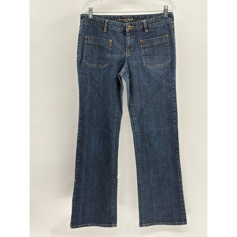 Michael Kors Jeans Women Size 10‎ Blue Straight Leg Mid Rise